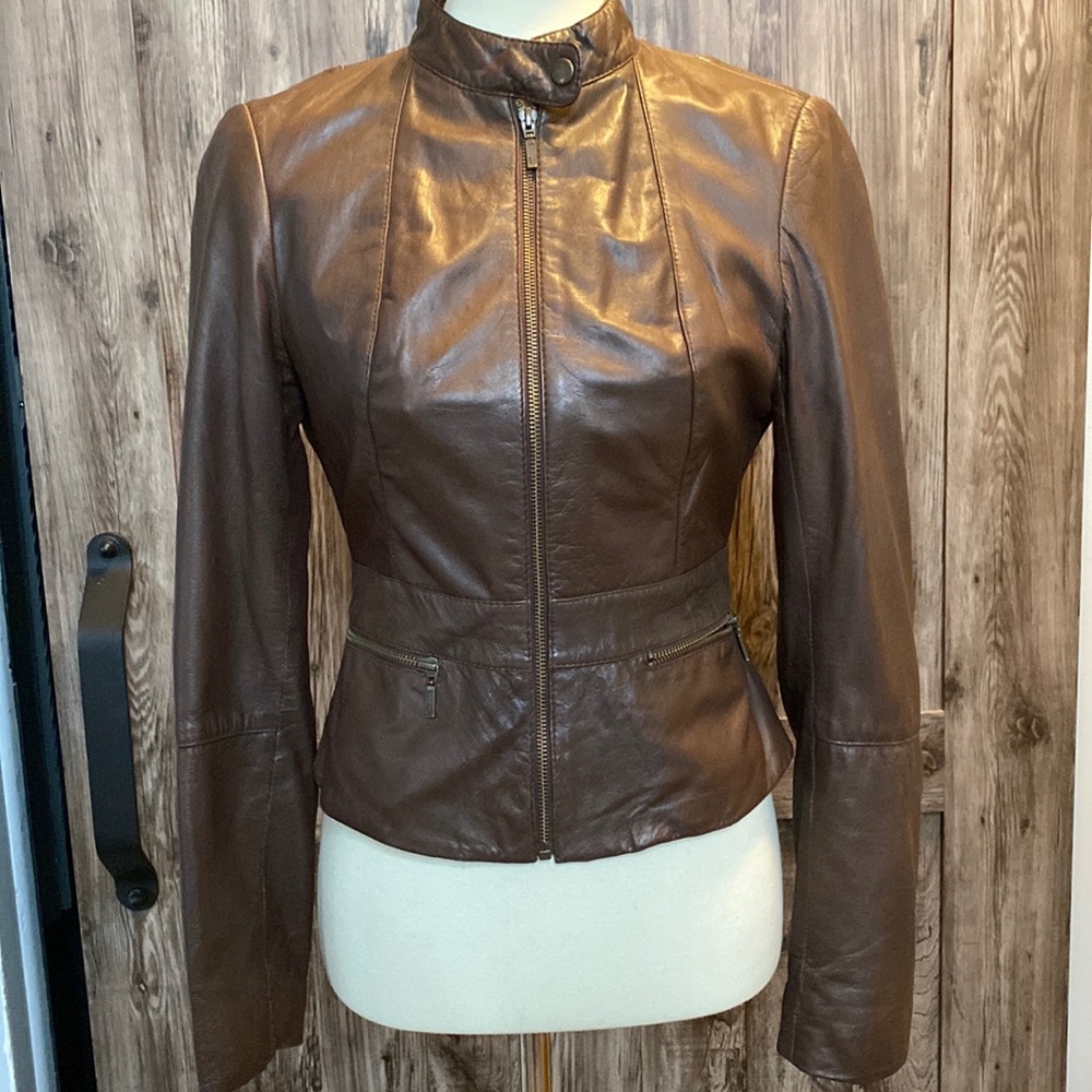 Bebe leather jacket.